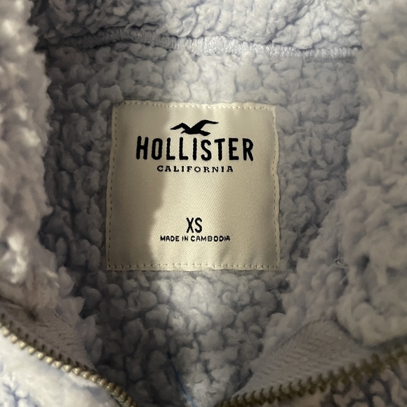 Hollister 1/4 Zip Sherpa Pullover Crop Top Size XS - Picture 4 of 4